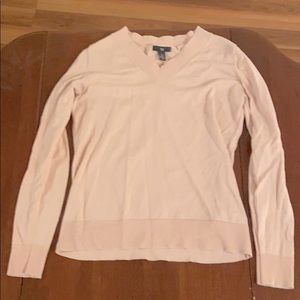 Nude Pink V-neck Sweater